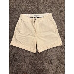 Amazon Essentials Mens 32 Slim-Fit 7" Chino Shorts Cream Off-White Cotton Twill